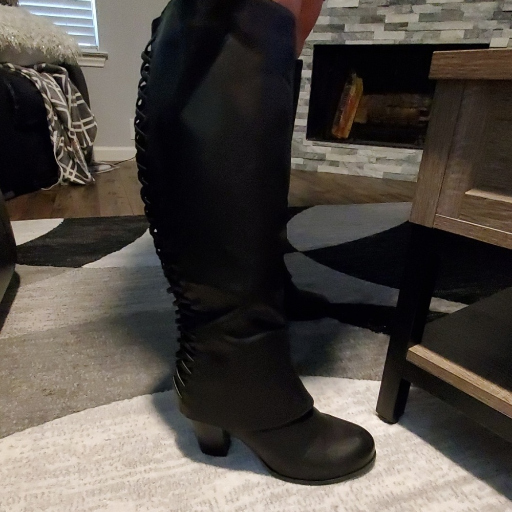 Wide calf knee high boots